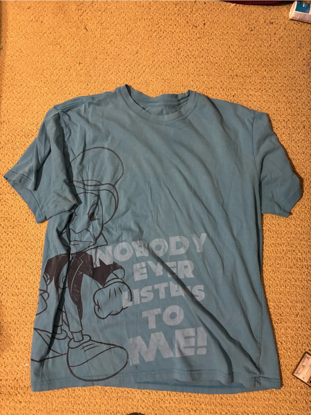 Blue Graphic Men’s T-Shirt with Bold Text